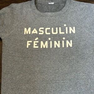 Clare V. Grey Masculin Féminin sweatshirt size Small